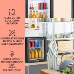 MKS-13 Minibar Mini-Kühlschrank 3 Temperaturen 30L 23 DB Glastür -Klarstein 10005440 DE 0003 usp