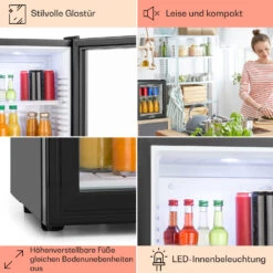 MKS-13 Minibar Mini-Kühlschrank 3 Temperaturen 30L 23 DB Glastür -Klarstein 10005440 DE 0005 usp