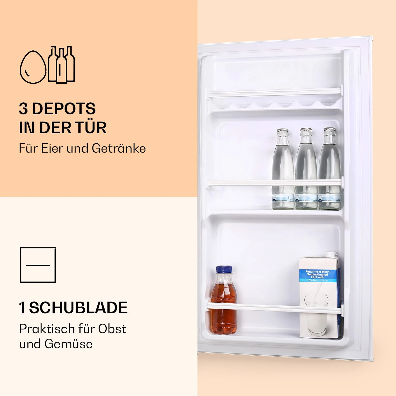 90L1-WH Kühlschrank 91 Liter 47 X 84 X 48 Cm (BxHxT) 41 DB Weiß 6 90L1-WH Kühlschrank 91 Liter 47 X 84 X 48 Cm (BxHxT) 41 DB Weiß – Bild 4