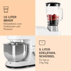 Lucia Küchenmaschine 3-in-1 2000 W / 2,7 PS 5 Ltr Edelstahl BPA-frei -Klarstein 10008236 de 0006 logo
