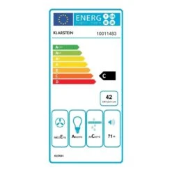 UW60SF Dunstabzugshaube Edelstahl 60 Cm 205 M³/h Unterbau Abluft LED -Klarstein 10011483 energy label