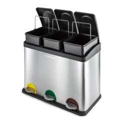 Ökosystem Edelstahl-Tretabfalleimer 45 Liter Recycling -Klarstein 10024130 yy 0004 titel Klarstein oekosystem Muelleimer 3er