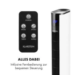 Skyscraper 3G Turmventilator 48W 1.633 M³/h Fernbedienung -Klarstein 10027939 de 0007 logo