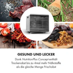 Fruit Jerky Steel 10 Dörrautomat 10 Etagen 1000 W Fläche: 1,5 M² Timer -Klarstein 10028437 de 0005 logo