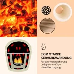 Princesize Kamado-Grill Keramikgrill Edelstahl-Grillrost Smoker BBQ -Klarstein 10029124 de 0004 logo