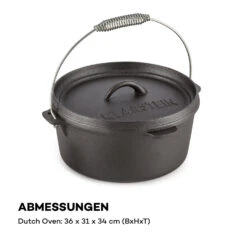 Hotrod 85 Dutch Oven BBQ-Topf 9 Qt / 8,5 Liter Gusseisen Schwarz -Klarstein 10029167 de 0007 logo