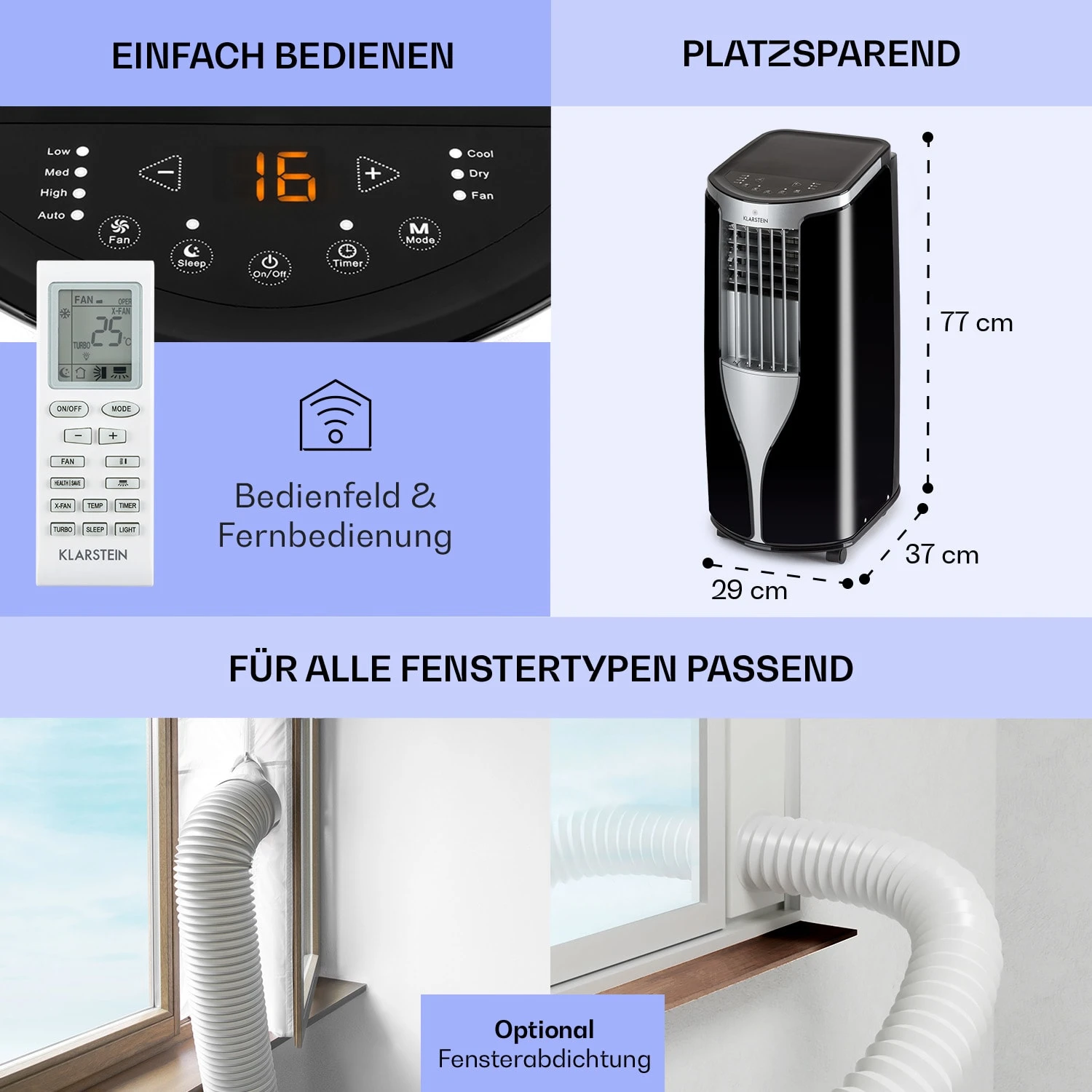 New Breeze 7 Mobile Klimaanlage 7000BTU 2,1kW 34m² Mobil Fernbedienung 8 New Breeze 7 Mobile Klimaanlage 7000BTU 2,1kW 34m² Mobil Fernbedienung – Bild 6