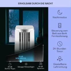 New Breeze 9 Mobile Klimaanlage 4-in-1 9.000 BTU / 2,6 KW Mobil Timer -Klarstein 10029704 de 0004 usp