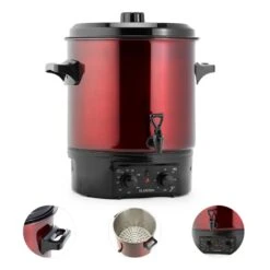 Biggie Einkochautomat Edelstahl 27 Liter 2000W Timer Rot -Klarstein 10030585 yy 0003 detail Klarstein Biggie Einkochautomat 27 Liter rot