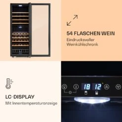 Vinamour 54 Duo Weinkühlschrank 2 Zonen 148 Ltr 54 Fl Touch-Display -Klarstein 10030714 de 0004 logo