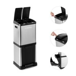 Ökosystem² Mülleimer Mülltrenner 30L (1 X15L, 2x7,5 L) PE Edelstahl -Klarstein 10031319 yy 0005 detail Klarstein oekosystem Muelleimer Edelstahlgehaeuse