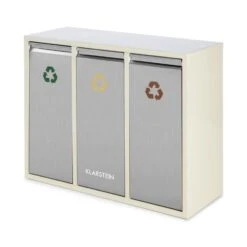 Ordnungshüter 3 Mülleimer Mülltrenner 45L (3 X 15 L) Cremebeige 11 Ordnungshüter 3 Mülleimer Mülltrenner 45L (3 X 15 L) Cremebeige -Klarstein 10031320 yy 0006 front Klarstein Ordnungshueter 3 Muelleimer cremebeige
