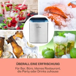 On-The-Rocks Eismaschine LED | 12kg Je 24h | 2.1l | Edelstahl Schwarz -Klarstein 10031372 de 0003 usp