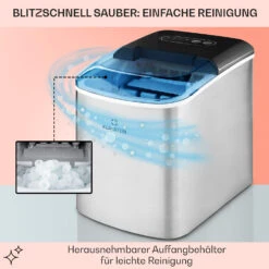 On-The-Rocks Eismaschine LED | 12kg Je 24h | 2.1l | Edelstahl Schwarz -Klarstein 10031372 de 0005 usp