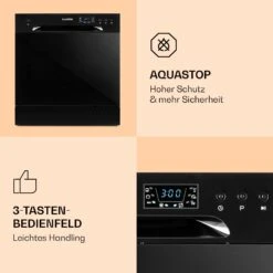 Amazonia 8 Geschirrspülmaschine 1620 Watt 8 Maßgedecke 49 DB Aquastop -Klarstein 10031525 de 0005 logo