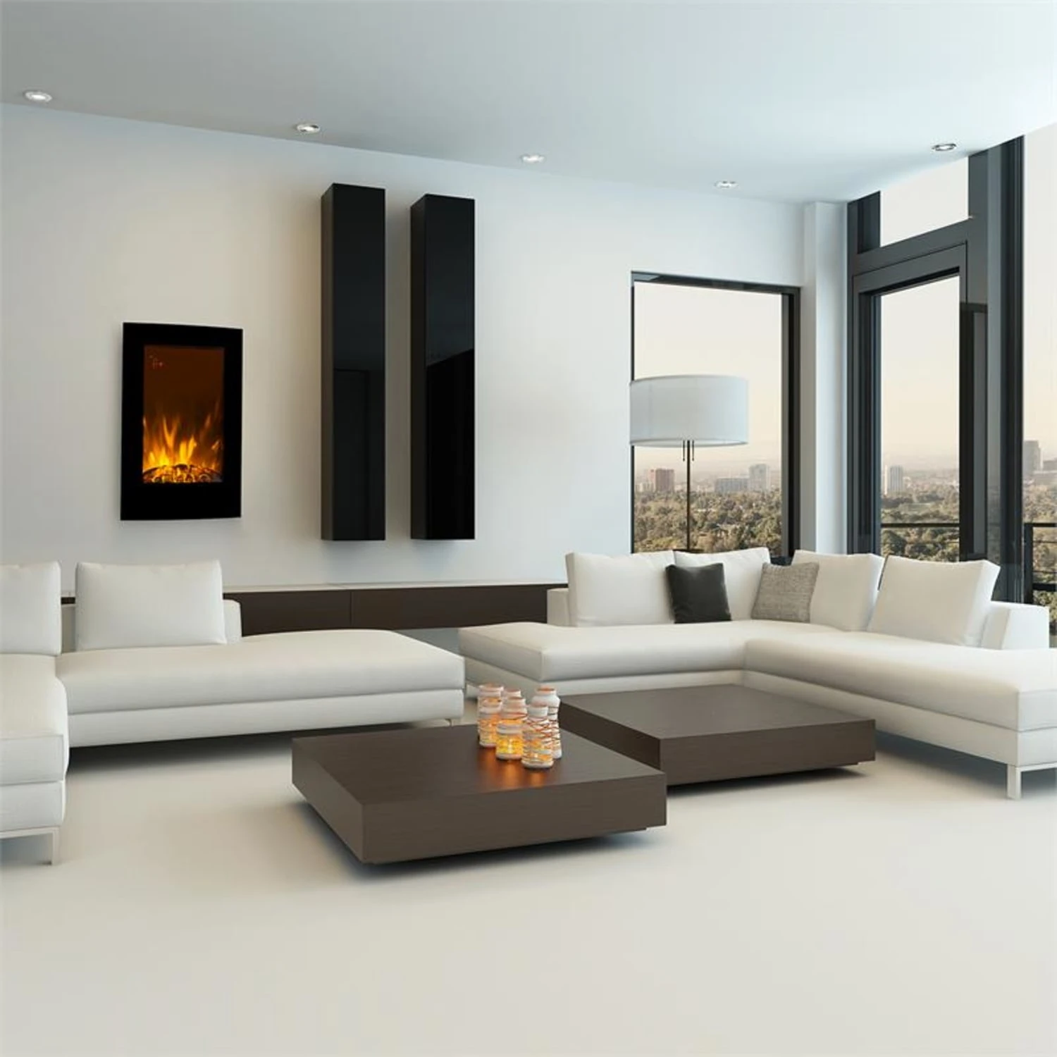 Lausanne Vertical Elektrischer Kamin 1000/2000 W Fernbedienung Dimmer 4 Lausanne Vertical Elektrischer Kamin 1000/2000 W Fernbedienung Dimmer – Bild 2