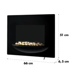 Feuerschale Elektro-Wandkamin 1800W Flammenillusion Dekosteine -Klarstein 10031557 yy 0006 logo Klarstein Feuerschale Wandkamin 1800 W schwarz