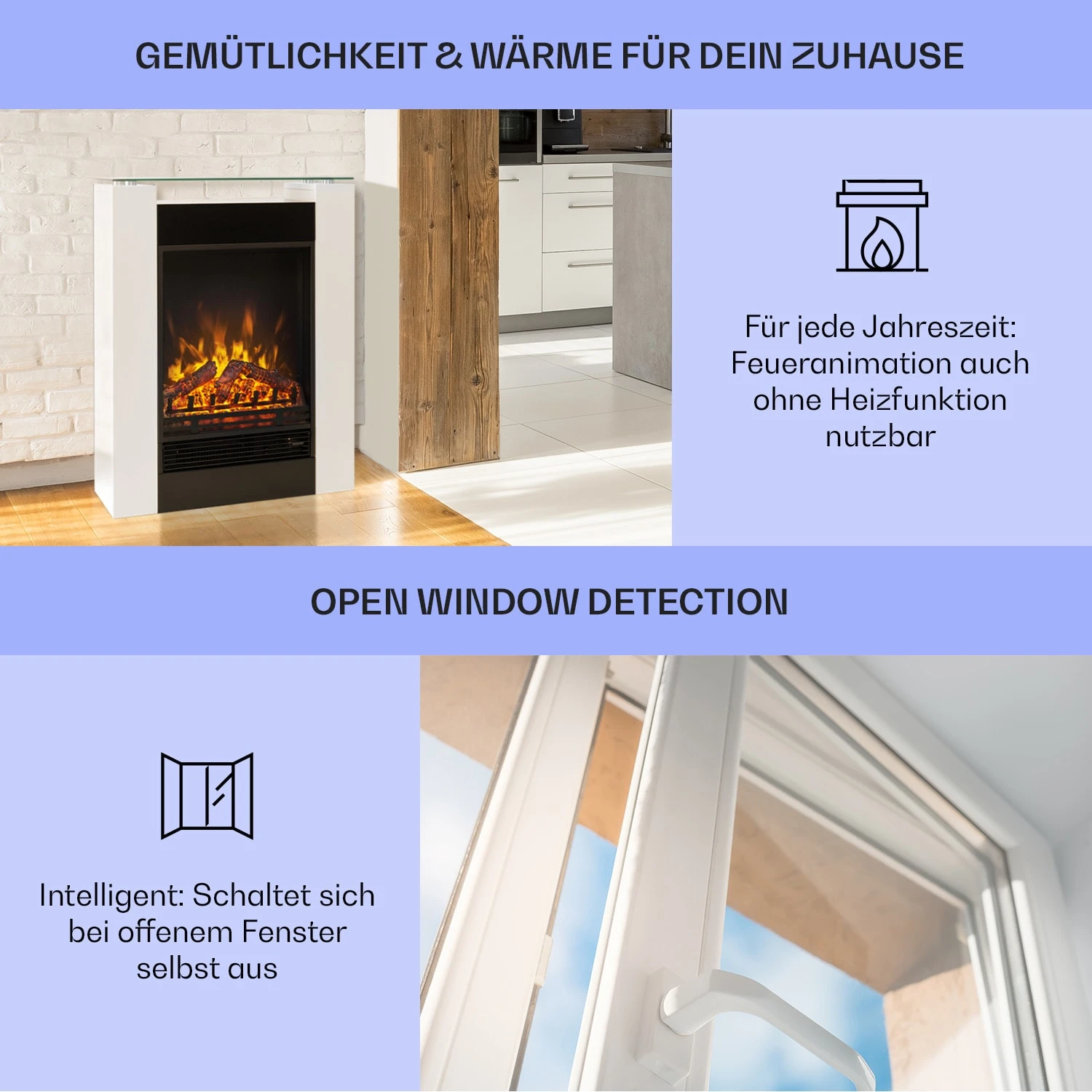 Studio 5 Elektrischer Kamin Heizlüfter 900/1800 W Fernbedienung 6 Studio 5 Elektrischer Kamin Heizlüfter 900/1800 W Fernbedienung – Bild 4