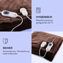 Dr. Watson XXL Heizdecke 3 Stufen Waschbar 200x180cm Mikroplüsch -Klarstein 10031579 de 0004 logo