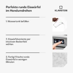 Metropolitan Eiswürfelmaschine 12kg/24h Digitales Display -Klarstein 10031881 de 0004 usp