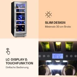 Vinovilla 17 Built-In Duo Weinkühlschrank 2 Zonen 53l 17 Fl. Glastür -Klarstein 10032030 de 0005 logo