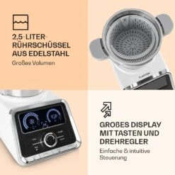 GrandPrix Küchenmaschine 500W / 1000W 2,5l Edelstahl-Rührschüssel 12 GrandPrix Küchenmaschine 500W / 1000W 2,5l Edelstahl-Rührschüssel -Klarstein 10032089 de 0004 logo