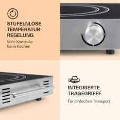 VariCook Duo Kochplatte 3000W Edelstahlgehäuse Tragegriffe 11 VariCook Duo Kochplatte 3000W Edelstahlgehäuse Tragegriffe -Klarstein 10032124 de 0004 logo