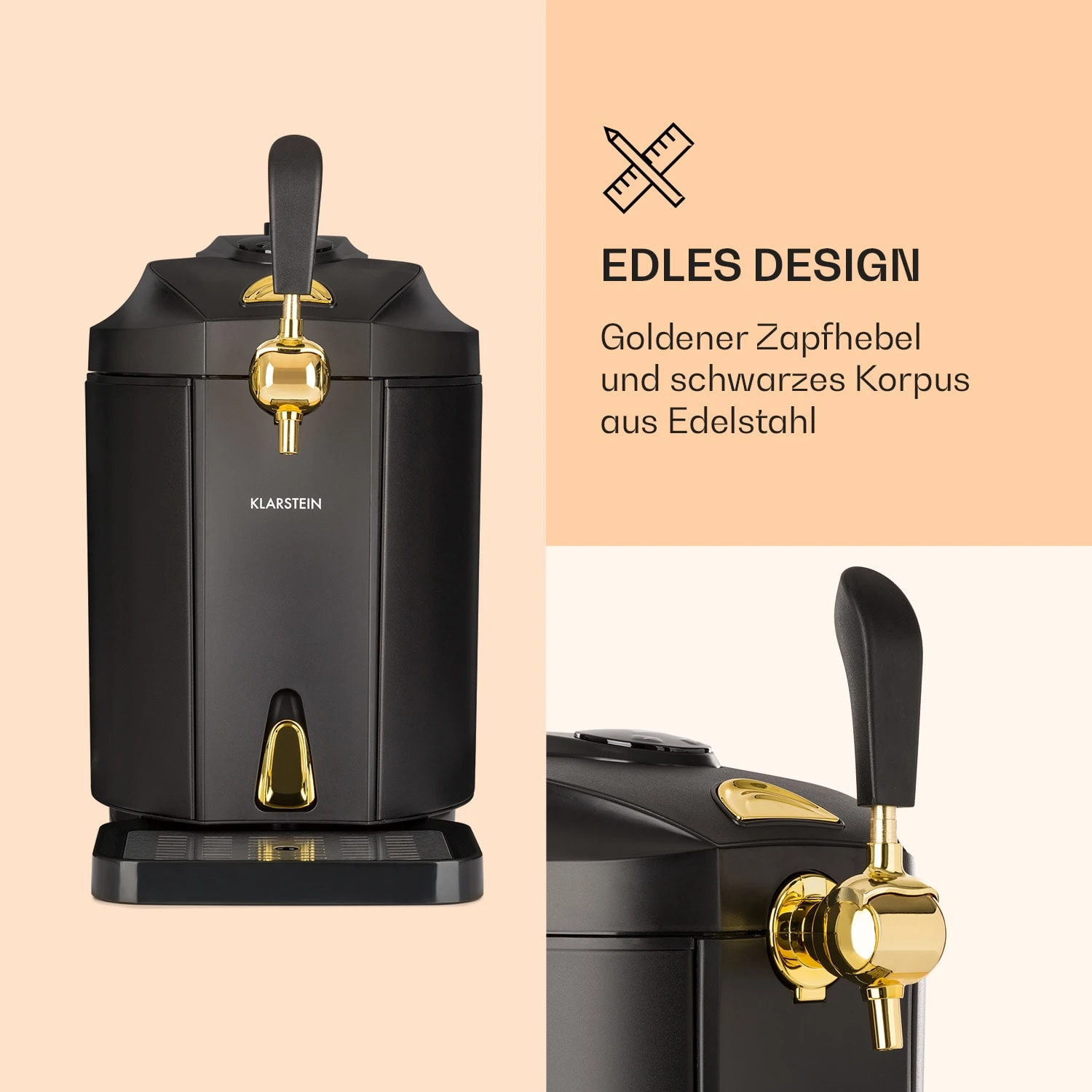 Skal Bierzapfanlage Bierkühler 5l Fässer CO2 Edelstahl Schwarz 5 Skal Bierzapfanlage Bierkühler 5l Fässer CO2 Edelstahl Schwarz – Bild 3