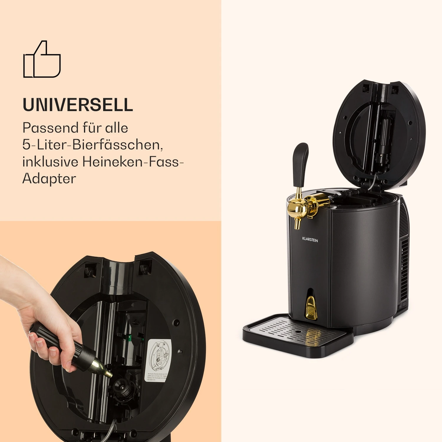 Skal Bierzapfanlage Bierkühler 5l Fässer CO2 Edelstahl Schwarz 6 Skal Bierzapfanlage Bierkühler 5l Fässer CO2 Edelstahl Schwarz – Bild 4