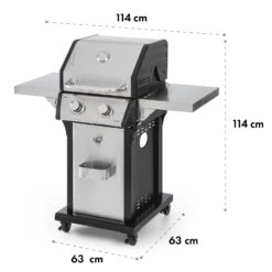 Lucifer 2.0-T Gasgrill 2 X 3,5 KW Brenner 45x44cm Grill Edelstahl -Klarstein 10032455 yy 0012 logo
