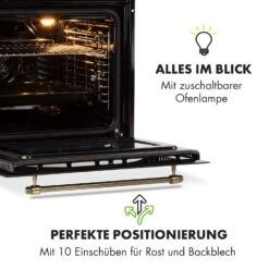 Victoria Einbaubackofen Retro-Design 9 Funktionen 50-250°C Schwarz 18 Victoria Einbaubackofen Retro-Design 9 Funktionen 50-250°C Schwarz -Klarstein 10032460 de 0007 logo