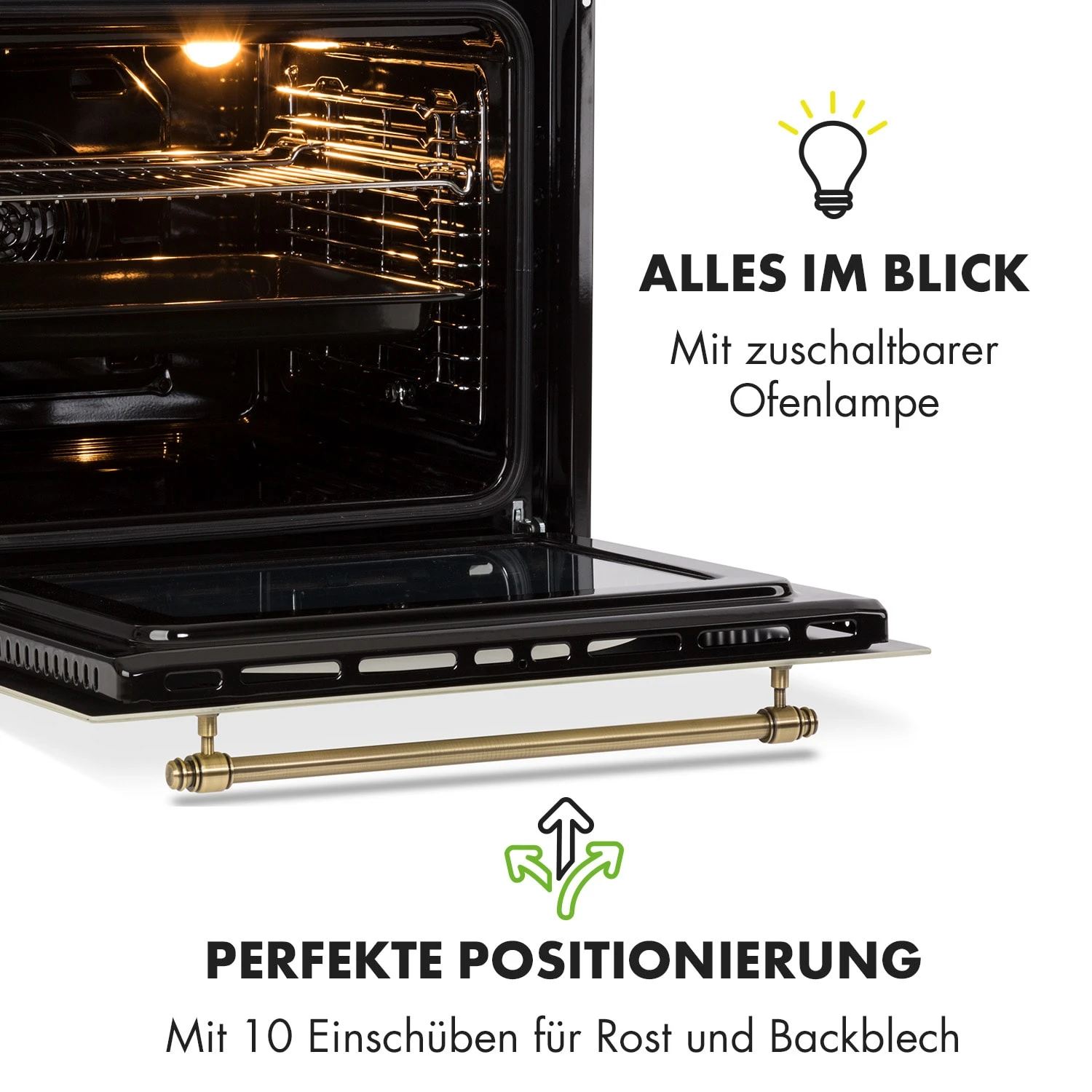 Victoria Einbaubackofen Retro-Design 9 Funktionen 50-250°C Elfenbein 9 Victoria Einbaubackofen Retro-Design 9 Funktionen 50-250°C Elfenbein – Bild 7