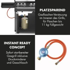 Highgrade 4 IB Gasgrill 6 Brenner 19,8 KW 71x46cm Grill Edelstahl -Klarstein 10032580 de 0008 logo