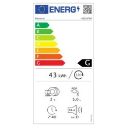 Amazonia Mini Geschirrspülmaschine 6 Programme LED-Display -Klarstein 10032678 energy label