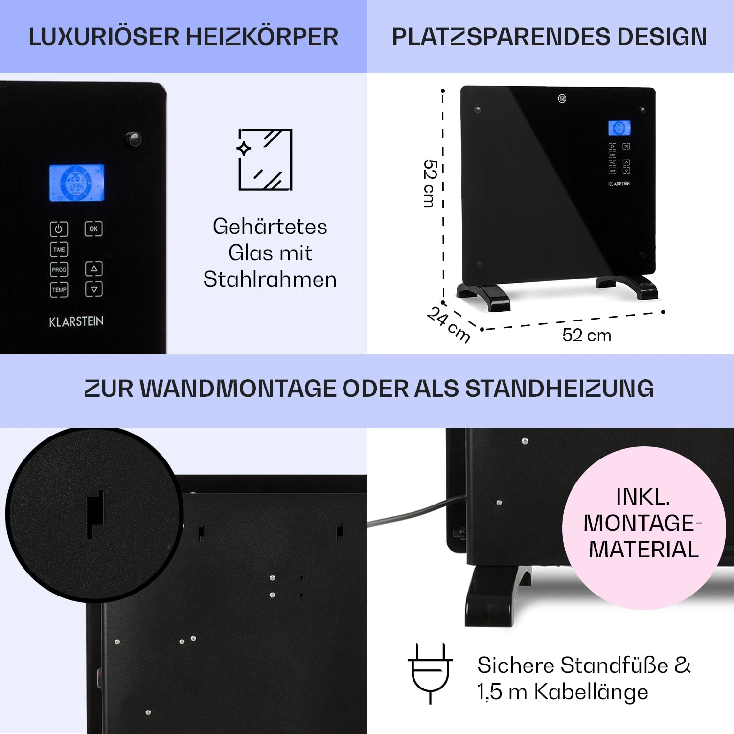 Norderney Konvektions-Heizgerät Thermostat Timer 1000W 20m² 8 Norderney Konvektions-Heizgerät Thermostat Timer 1000W 20m² – Bild 6