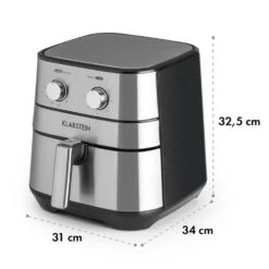 AeroVital Heißluftfritteuse 1700W 5,4 Liter Timer Edelstahl Silber -Klarstein 10032848 yy 0010 logo Klarstein AeroVital Heissluftfritteuse silber reedit