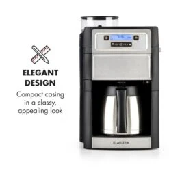 Aromatica II Thermo Kaffeemaschine, Mahlwerk, 1,25 L, Silber -Klarstein 10032875 yy 0003 logo Klarstein Aromatica II Thermo Kaffeemaschine silber