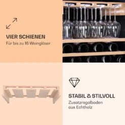 Barossa 102 Duo Weinglas-Regal Zubehör 16 Gläser 4 Schienen Echtholz -Klarstein 10032922 de 0003 logo