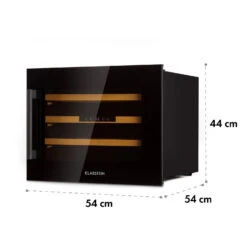 Vinsider 24 Built-In Uno Onyx Einbau-Weinkühlschrank 24 Flaschen 57 L -Klarstein 10032965 yy 0011 dimensions