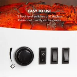 Meran Elektrischer Kamin 950/1850W 2-stufige Heizung Gusseisen-Stil -Klarstein 10032974 yy 0004 logo Klarstein Meran Elektrischer Kamin weiss