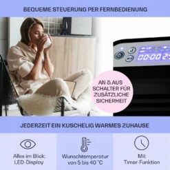 Hot Spot Slimcurve Heizgerät 80x40cm 40m² 2000W 5-40°C LED IP24 -Klarstein 10033017 de 0003 usp