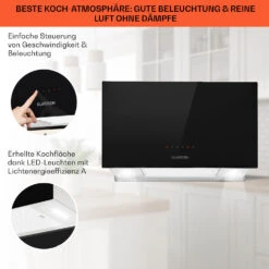 Kronleuchter L Inselabzugshaube 60cm Abluft: 590m³/h LED Touch Glas -Klarstein 10033106 de 0004 usp
