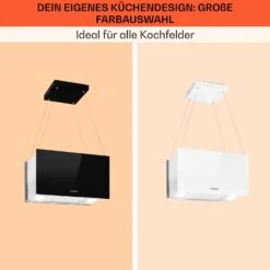 Kronleuchter L Inselabzugshaube 60cm Abluft: 590m³/h LED Touch Glas -Klarstein 10033106 de 0007 usp