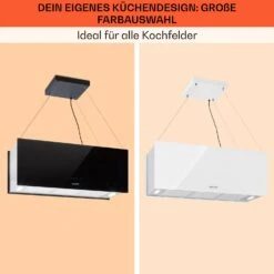 Kronleuchter XL Inselabzugshaube 90cm Umluft 590m³/h LED Touch Schwarz -Klarstein 10033108 de 0007 usp