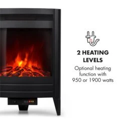 Vienna Elektrischer Eckkamin 1900W Wochentimer Fernbedienung -Klarstein 10033112 yy 0003 logo Electric Fireplace With log LED flame