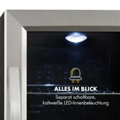 Beersafe M Kühlschrank 33 Liter 2 Böden Panoramaglastür Edelstahl -Klarstein 10033119 de 0005 logo