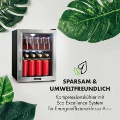 Beersafe M Kühlschrank 33 Liter 2 Böden Panoramaglastür Edelstahl -Klarstein 10033119 de 0007 logo