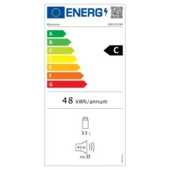 Beersafe M Kühlschrank 33 Liter 2 Böden Panoramaglastür Edelstahl -Klarstein 10033119 energy label