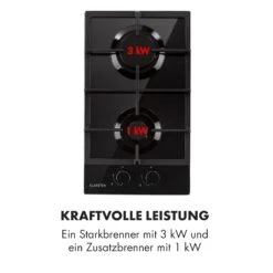 Ignito Domino Gaskochfeld 2-flammig Sabaf-Brenner Glaskeramik Schwarz 16 Ignito Domino Gaskochfeld 2-flammig Sabaf-Brenner Glaskeramik Schwarz -Klarstein 10033131 de 0006 logo