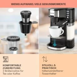 Baristomat 2-in-1-Heißgetränkeautomat Kaffee Tee Milchschaum -Klarstein 10033138 de 0006 usp